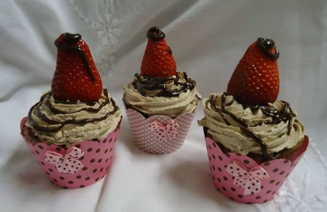 Cupcakes com Morango