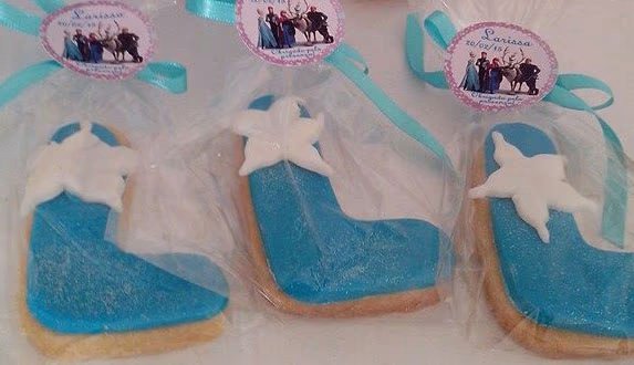 Lembrancinha de Biscoito Amanteigado – Tema Festa Frozen