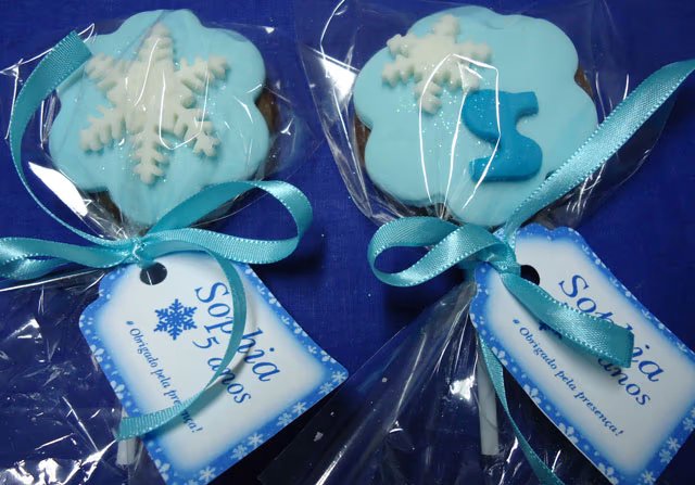 Lembrancinha de Pirulito de Chocolate – Tema Festa Frozen